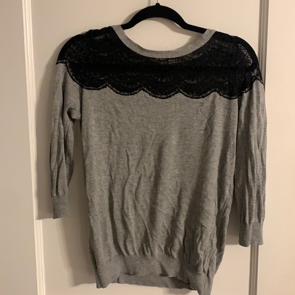 LC Lauren Conrad black lace sweater